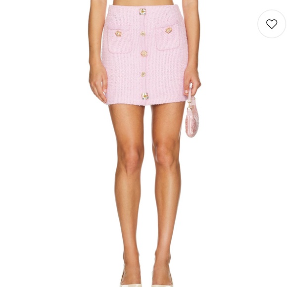 Self-Portrait Light Pink Tweed Mini Skirt
